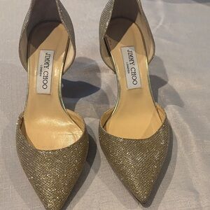 Jimmy Choo Sparkling Gold Heels